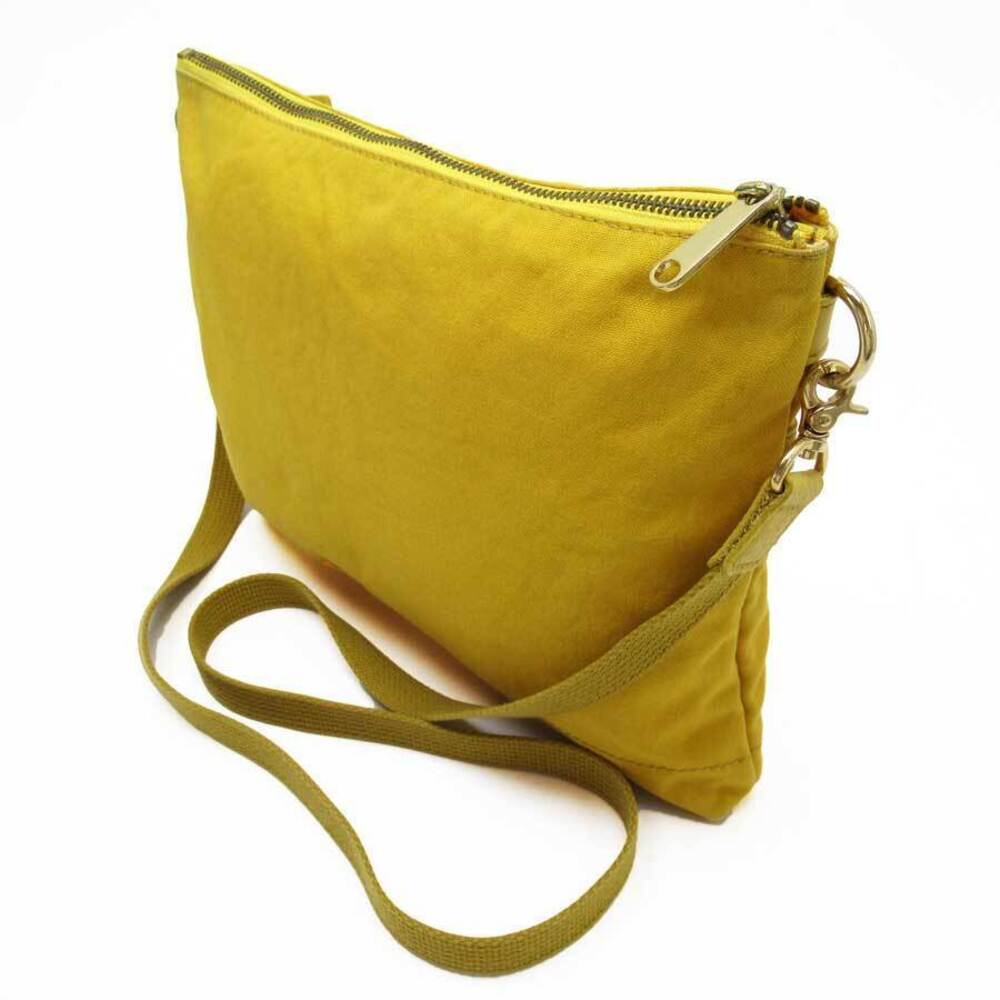 Burberry Yellow Leather Shoulder Clutch Crossbody Label Bag Blue Canvas Gold - Picture 3 of 3